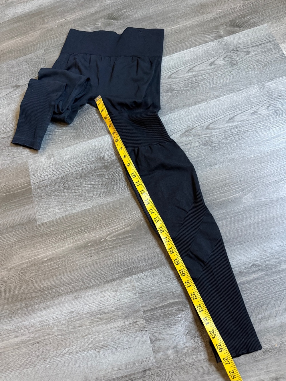 THRIVIN High Waist Elevate Ribbed Contour Leggings Pure Black Medium - Picture 11 of 13